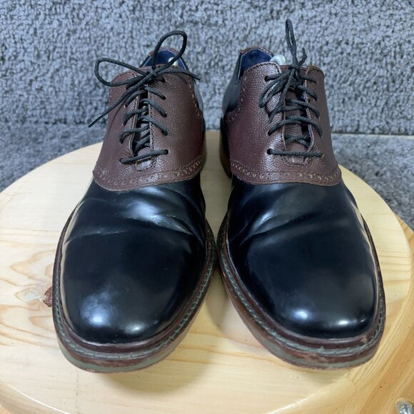 Cole Haan Black and Brown Two-Tone Leather Oxfords main image 8